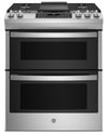 GE 6.7 Cu. Ft. Gas Range with Steam Clean and Edge To Edge Cooktop - Stainless Steel - JCGSS86SPSS