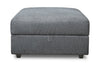 Evolve Linen-Look Fabric Ottoman - Charcoal 