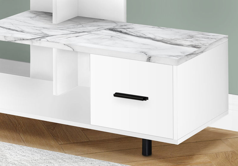 Sara 48\" Modern TV Stand with Storage and Cable Management for TVs up to 35\"- White
