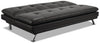 June Leather-Look Fabric Futon - Black 