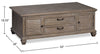 Lancaster 50" Traditional Lift Top Coffee Table with Storage and Casters - Grey and Bronze Pine|Table à café traditionnelle Lancaster de 50 po avec dessus relevable, rangement et roulettes - grise et pin bronze