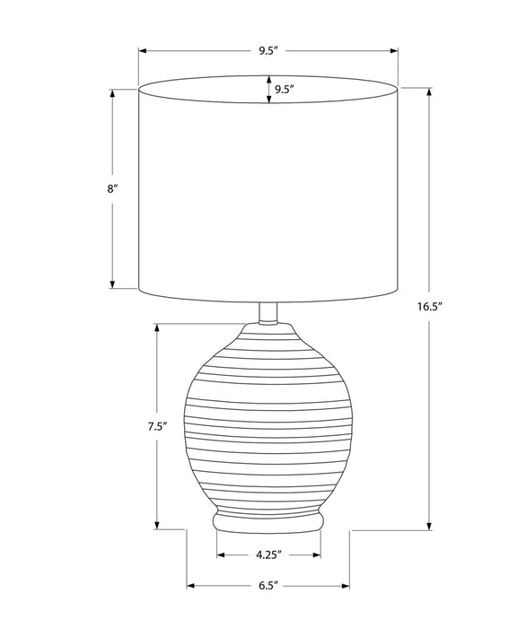 17\" Black Ceramic Linen Drum Shade Table Lamp
