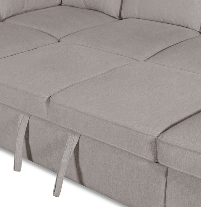 Scott Living Haven 3-Piece Chenille Fabric Sleeper Sectional with Two Storage Chaises - Grey