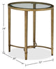 Copia 22" Traditional Oval Glass Top End Table - Silver and Gold with Metal Base|Table de bout ovale traditionnelle Copia de 22 po avec dessus en verre - argentée et dorée avec base en métal