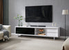 Amelia 89" Modern TV Stand with Storage and Cable Management for TVs up to 100"- White & Black Two |Meuble pour téléviseur moderne Amelia de 89 po avec rangement et système de gestion des câbles pour