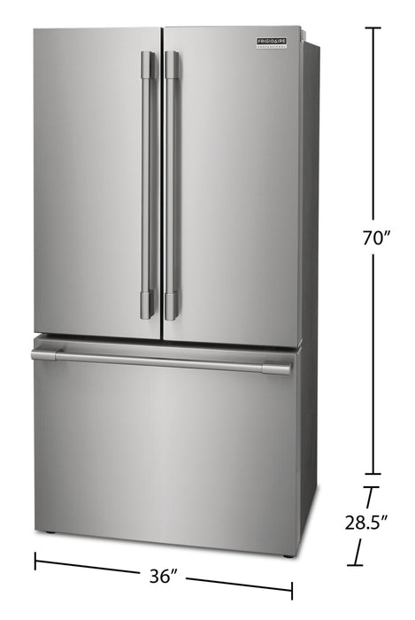 Frigidaire Professional 36\" 23.3 Cu. Ft. Counter-Depth French-Door Refrigerator - Smudge-Proof® Stainless Steel\t - PRFG2383AF