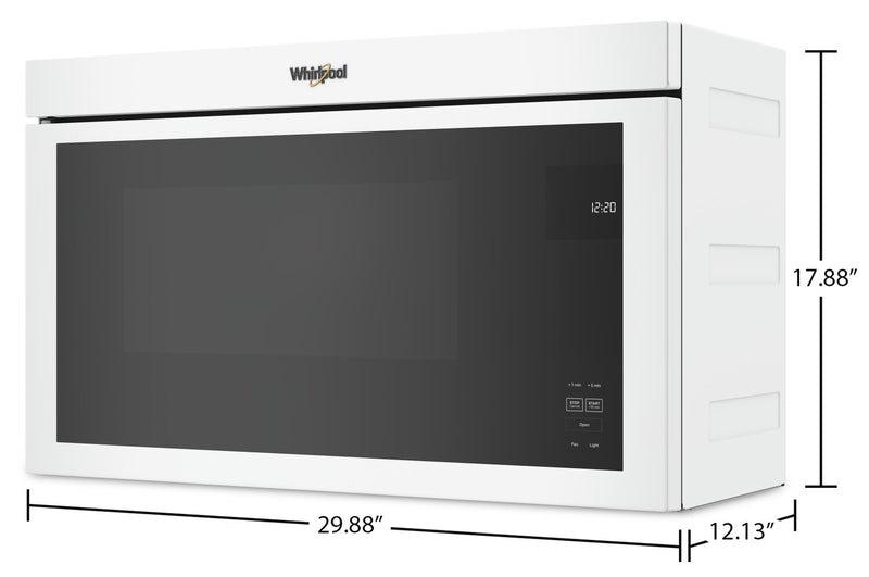 Whirlpool 1.1 Cu. Ft. Flush Over-the-Range Microwave with 900 Watts Cooking - White - YWMMF5930PW