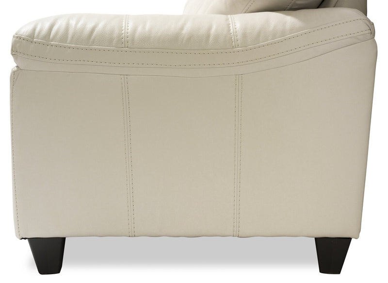 Made in Canada Addison 42\" Leather-Look Fabric Chair with Removable Seat Cushion and Tufting - Beige