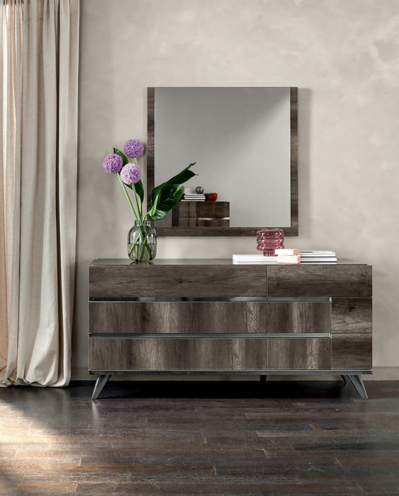 Gino Bedroom 6-Drawer Dresser - Made in Italy, 67\"W x 32\"H, Modern - Brown
