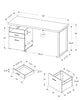Heather Adjustable Desk - White 