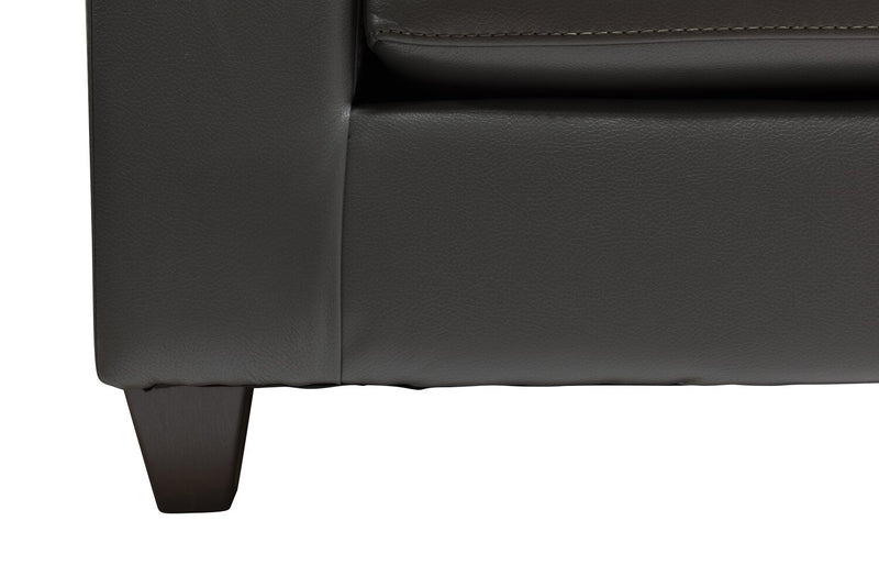 Made in Canada Addison 42\" Leather-Look Fabric Chair with Tufted Back Cushion - Grey