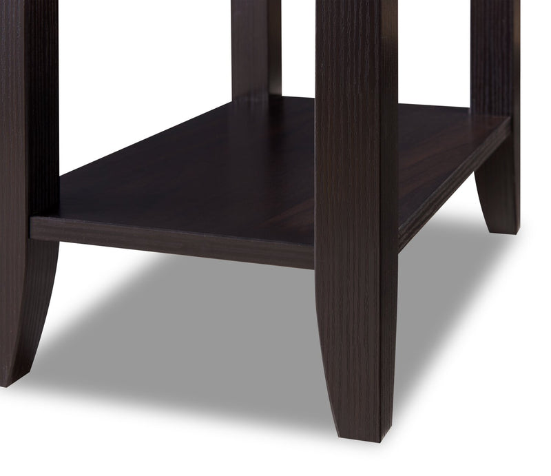 Torry 11.5\" Chairside Table with Drawer - Red Cocoa