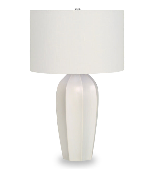 27\" Cream Ceramic Table Lamp with Ivory Shade