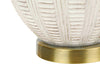 21" Cream and Gold Resin Table Lamp|Lampe de table de 21 po en résine crème et dorée