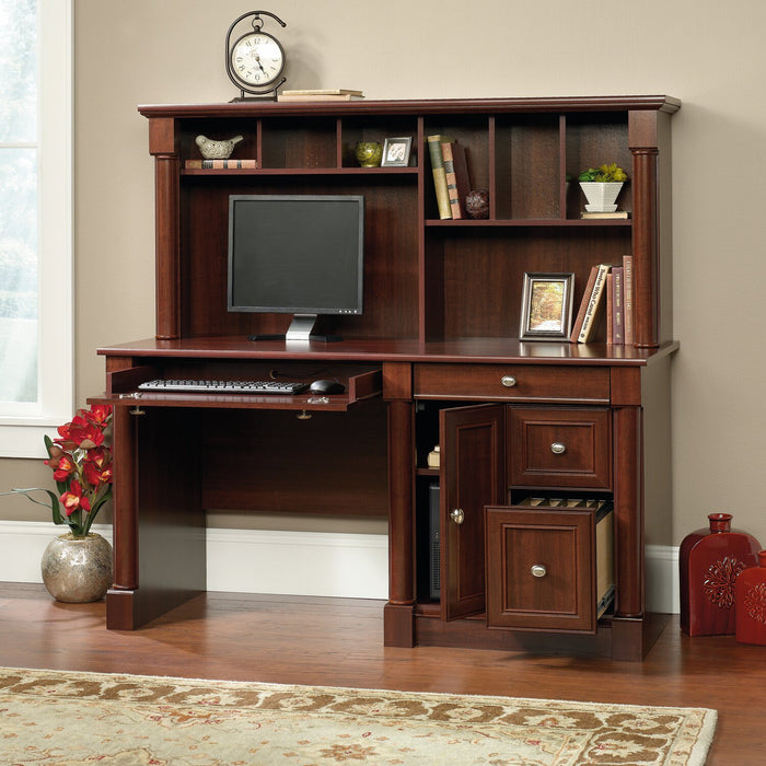Palladia 59.49\" Office Desk with Hutch & Storage - Select Cherry 