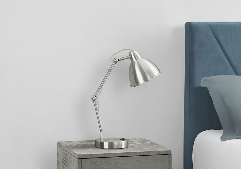 17\" Nickle Metal Desk/Task Lamp wiht USB Charging