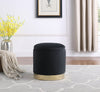 Phebe Velvet Storage Ottoman - Black 