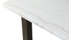 Silvia 48" Modern Sofa Table - White and Grey Marble Look with Brown Wood Legs|Table de salon moderne Silvia de 48 po - imitation de marbre blanc et gris avec pattes en bois brun