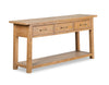Rhett 64\" Modern Sofa Table with Storage and Shelf - Light Brown Oak
