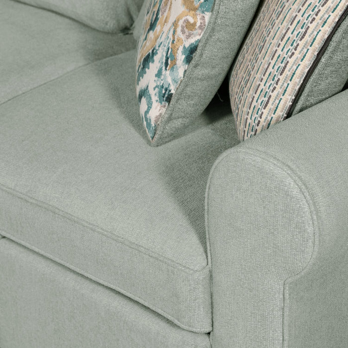 Scott Living Haven 2-Piece Left-Facing Chenille Fabric Sleeper Sectional with Storage Chaise - Seafoam Blue