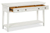 Heron Cove 50" Traditional Sofa Table with Storage and Shelf - White Pine|Table de salon traditionnelle Heron Cove de 50 po avec rangement et tablette - pin blanc