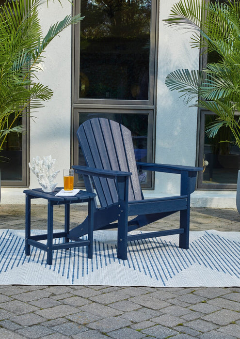 Bask Outdoor Patio End Table - 15\"W, High Density Plastic, UV & Weather Resistant - Blue