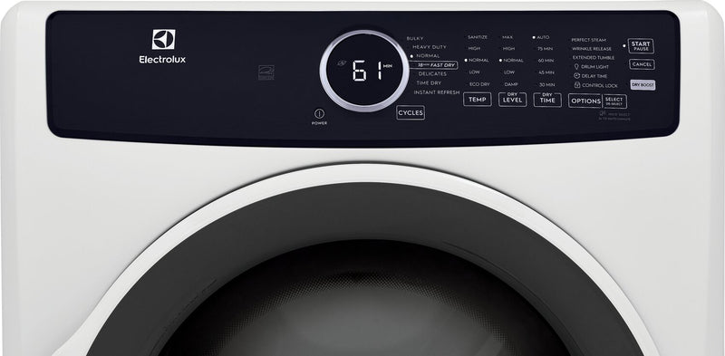 Electrolux 8 Cu. Ft. Electric Dryer with Steam - White - Stackable - ELFE743CAW