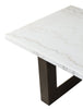 Silvia 22" Modern End Table - White and Grey Marble Look with Brown Wood Legs|Table de bout moderne Silvia de 22 po - imitation de marbre blanc et gris avec pattes en bois brun