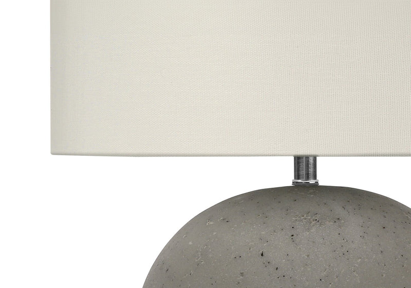 20\" Grey Concrete with Ivory Shade Table Lamp
