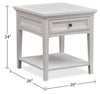 Heron Cove 20" Traditional End Table with Storage and Shelf - White Pine|Table de bout traditionnelle Heron Cove de 20 po avec rangement et tablette - pin blanc
