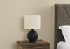 17" Black Ceramic Linen Drum Shade Table Lamp|Lampe de table de 17 po en céramique noire avec abat-jour cylindrique lin