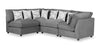 Scott Living Evolve Modular 4-Piece Linen-Look Fabric Pit Sofa Sectional with Feather Down Cushions - Charcoal|Sofa sectionnel modulaire de style cocon Evolve de Scott Living 4 pièces en tissu d’apparence lin avec coussins en duvet et plumes - anthracite
