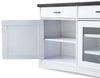 Emry 84" TV Stand  - Traditional style TV Stand in White and brown Medium Density Fibreboard (MDF)