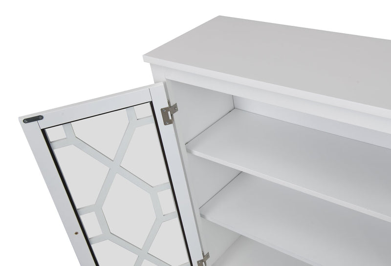 Clary 31.5\" Accent Cabinet with Glass Doors - White
