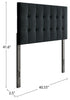 Ellis Upholstered Headboard in Charcoal Fabric, Button Tufted - Twin Size | Tête de lit rembourrée Ellis en tissu anthracite avec capitonnage à boutons - format lit simple