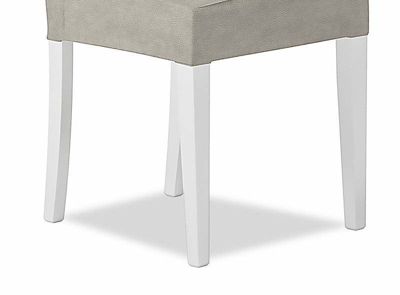 Raia Dining Chair with Vegan-Leather Fabric - Made in Italy, Modern - Light Grey