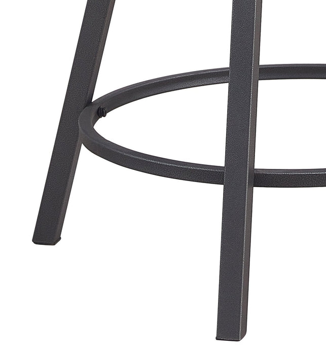 Mila Counter-Height Stool with Swivel Seat & Vegan Leather Fabric, 25\"H, Metal - Black