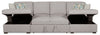 Scott Living Haven 3-Piece Chenille Fabric Sleeper Sectional with Two Storage Chaises - Grey | Sofa-lit sectionnel Haven de Scott Living 3 pièces en tissu de chenille avec 2 fauteuils longs de rangement - gris