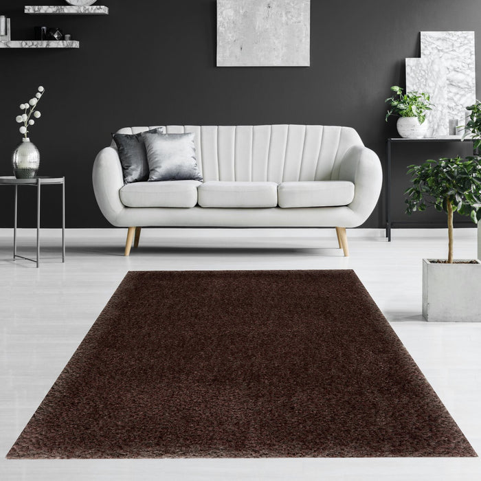 Lawson Coffee Shag Area Rug - 5' x 7'