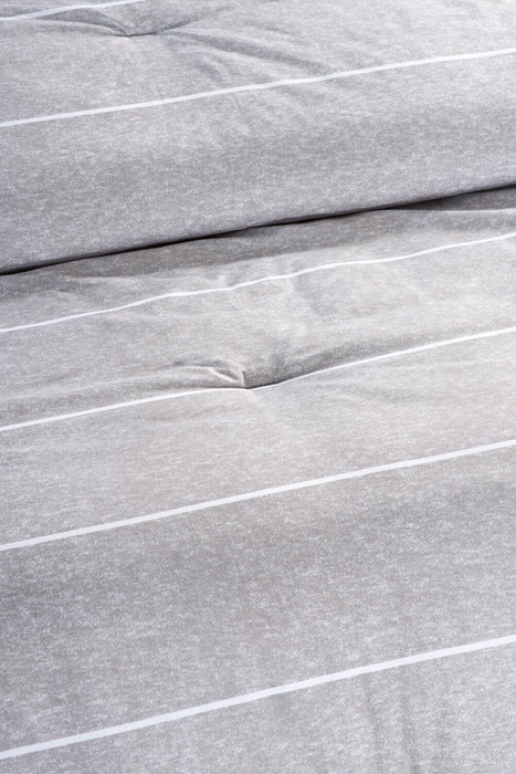 Stripes 3-Piece Full/Queen Comforter Set - Grey