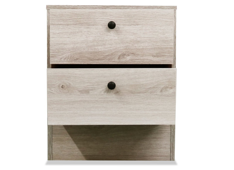 Hart Bedside 2-Drawer Nightstand, 18.4\"W x 22.2\"H, Made in Canada - White