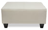 Addison Leath-Aire Ottoman - Beige 