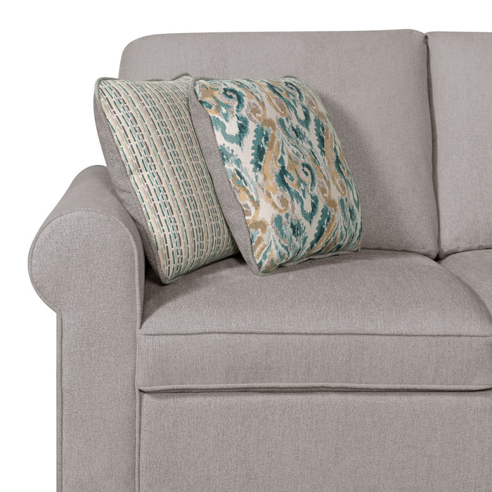 Scott Living Haven 2-Piece Right-Facing Chenille Fabric Sleeper Sectional with Storage Chaise - Grey