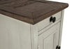 Colby Chairside Table  - Rustic style End Table in Weathered oak and antique white