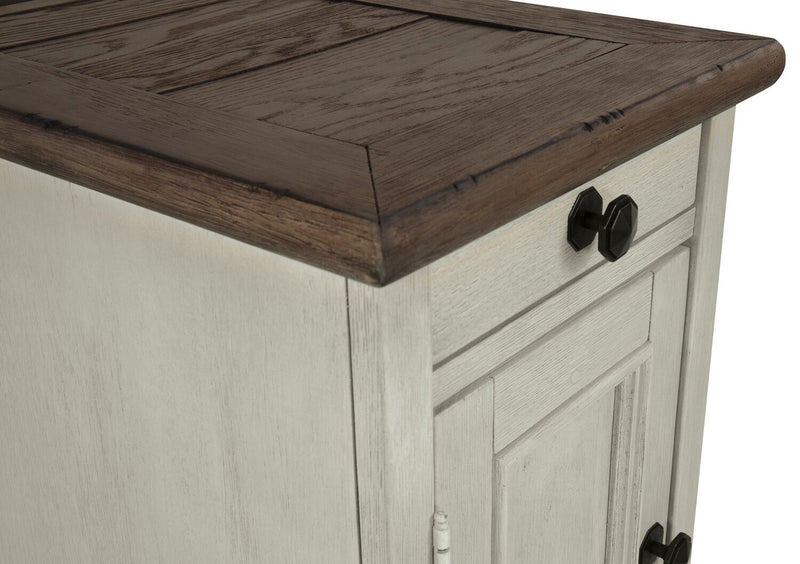 Colby 14\" Rustic Chairside Table with Storage - Two Tone Wood