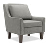 Made in Canada Sofa Lab Customizable Club 29\" Velvet Fabric Accent Chair with Wood Legs - Platinum Grey