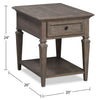 Lancaster 20" Traditional End Table with Storage and Shelf - Grey and Bronze Pine|Table de bout traditionnelle Lancaster de 20 po avec rangement et tablette - grise et pin bronze