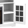 Huntley 59" Electric Fireplace TV Stand with Storage and Cable Management for TVs up to 65"- White|Meuble pour téléviseur Huntley de 59 po avec foyer électrique, rangement et système de gestion des câbles pour téléviseurs jusqu’à 65 po - blanc