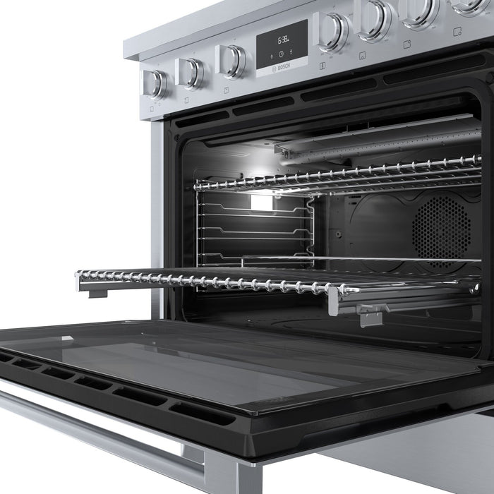 Bosch 800 Series 3.4 Cu. Ft. Industrial-Style Freestanding Gas Range - HGS8655UC