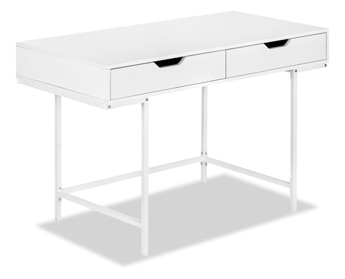 Butler 47.25" Office Desk with 2-Drawers - White